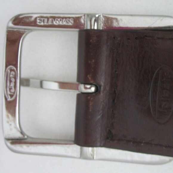 New Talbots Womens Medium Brown Braided Leather Belt Brass Buckle 34" - 38" - Picture 5 of 7